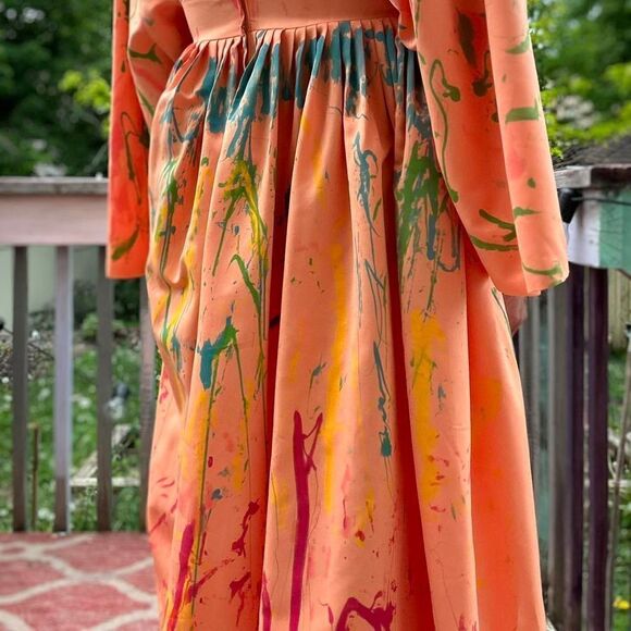 vintage painted prom wedding dress Streetwear art - Picture 6 of 8